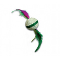 Когтеточка игрушка шар с перьями Unizoo